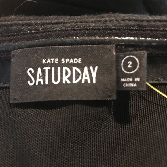 Kate Spade Saturday Dress Size 2 Black Buckle Over Strapless Wool NWT - Picture 6 of 10